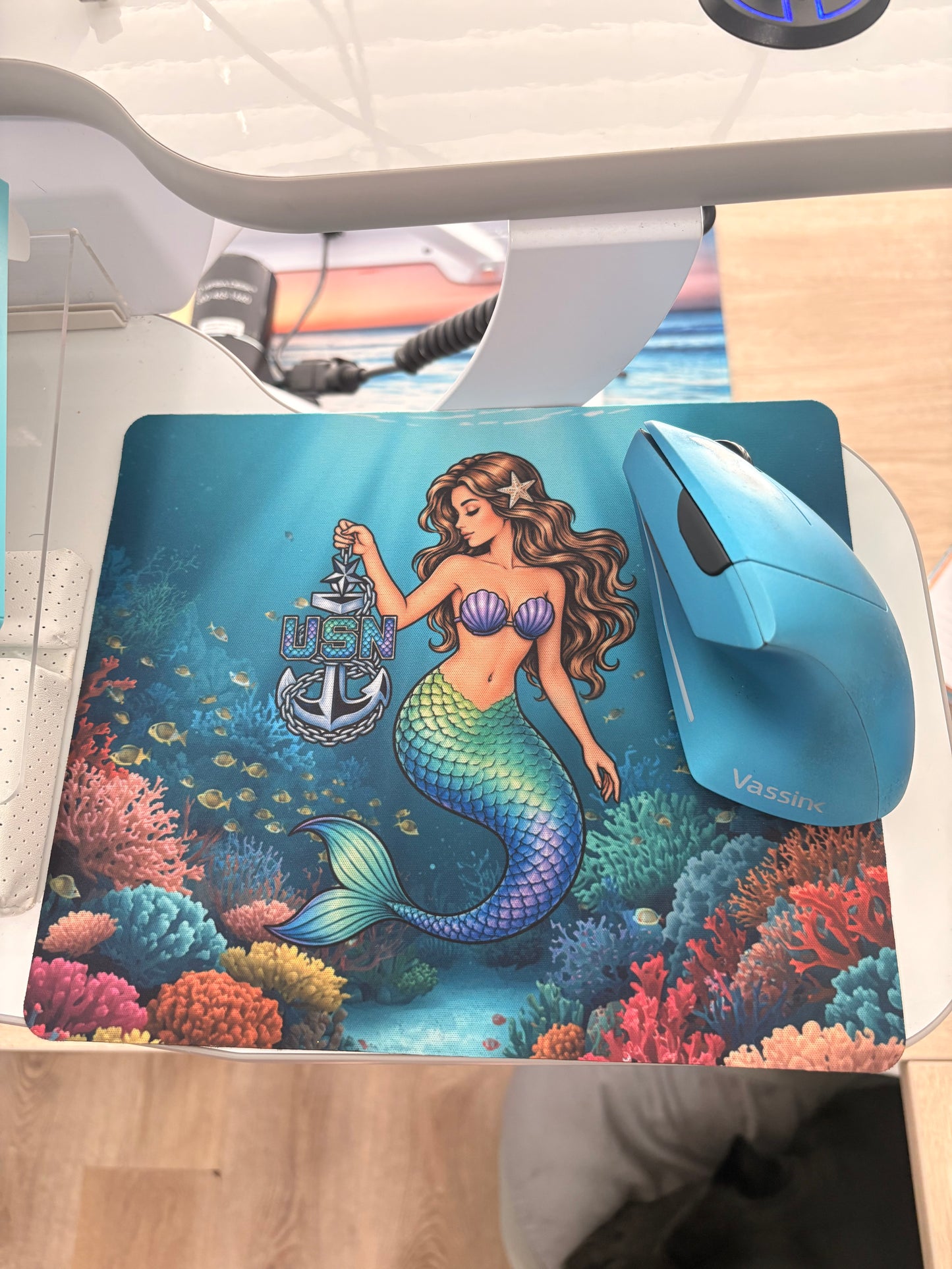 Senior mermaid mouse pad