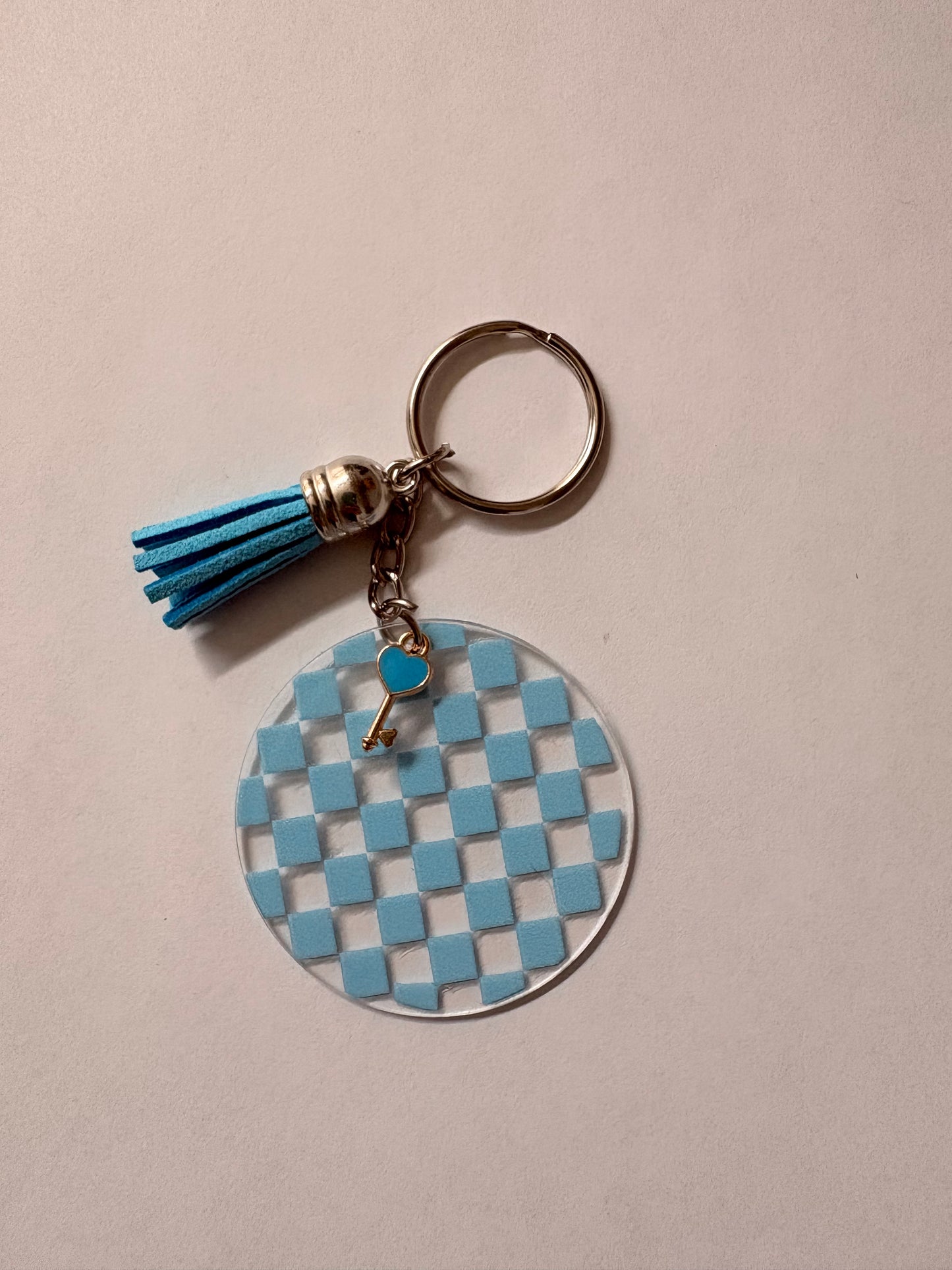 Blue Checkered keychain