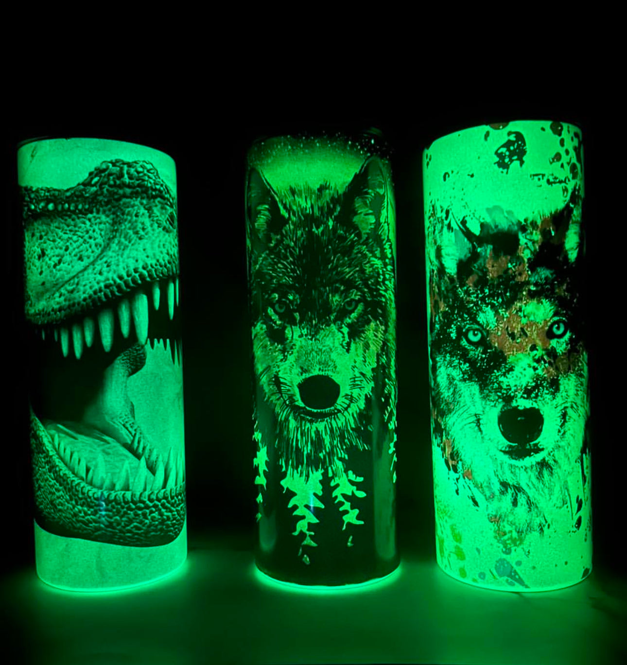 T Rex Tumbler Glow in the Dark