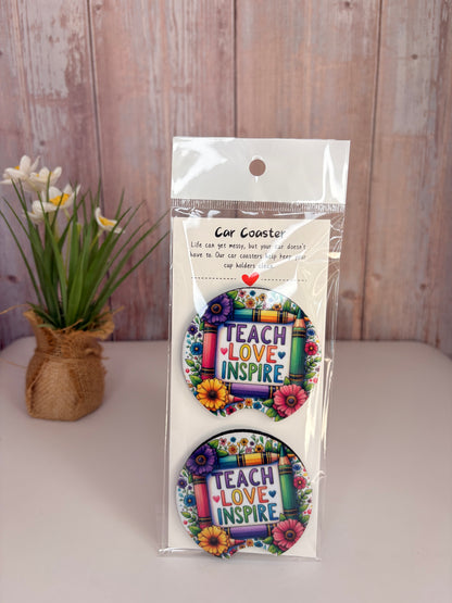 Teacher car coasters