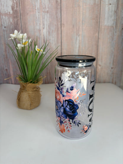 Mom floral plastic cup