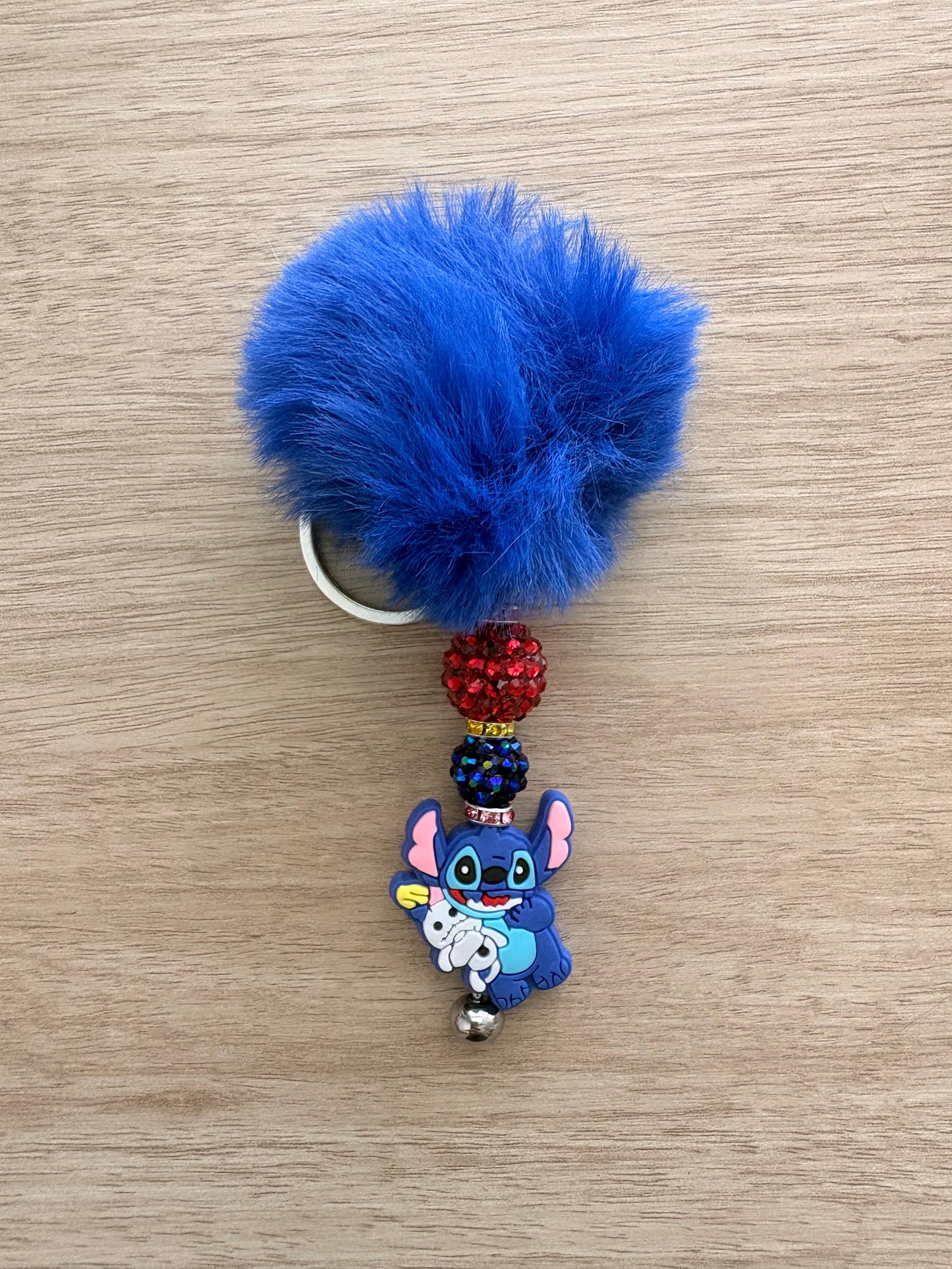 Pom character beaded keychain
