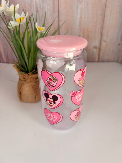 Heart filled friends plastic cup
