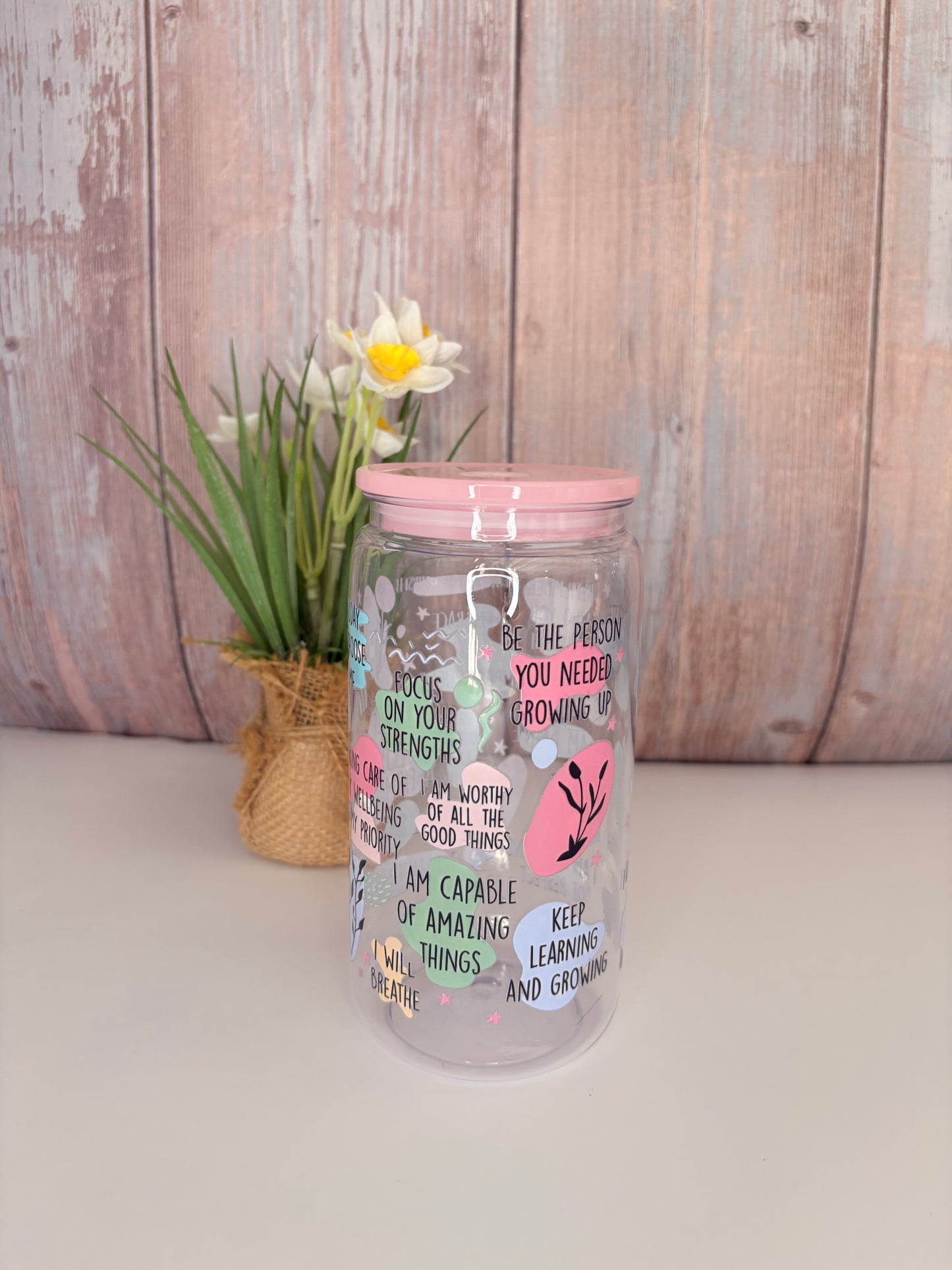 Affirmations plastic cup