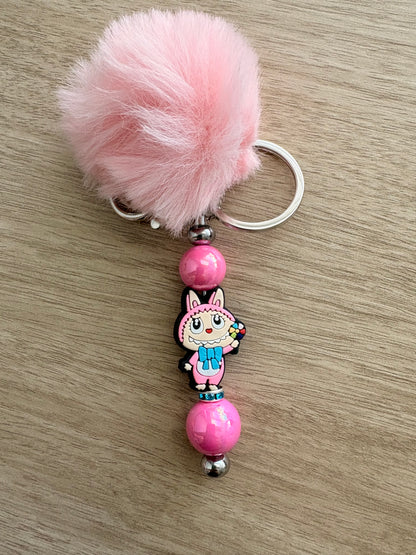 Pom character beaded keychain