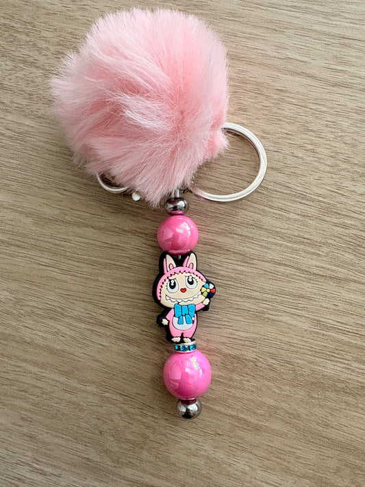 Pom character beaded keychain