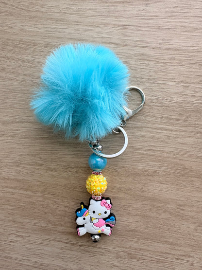 Pom character beaded keychain