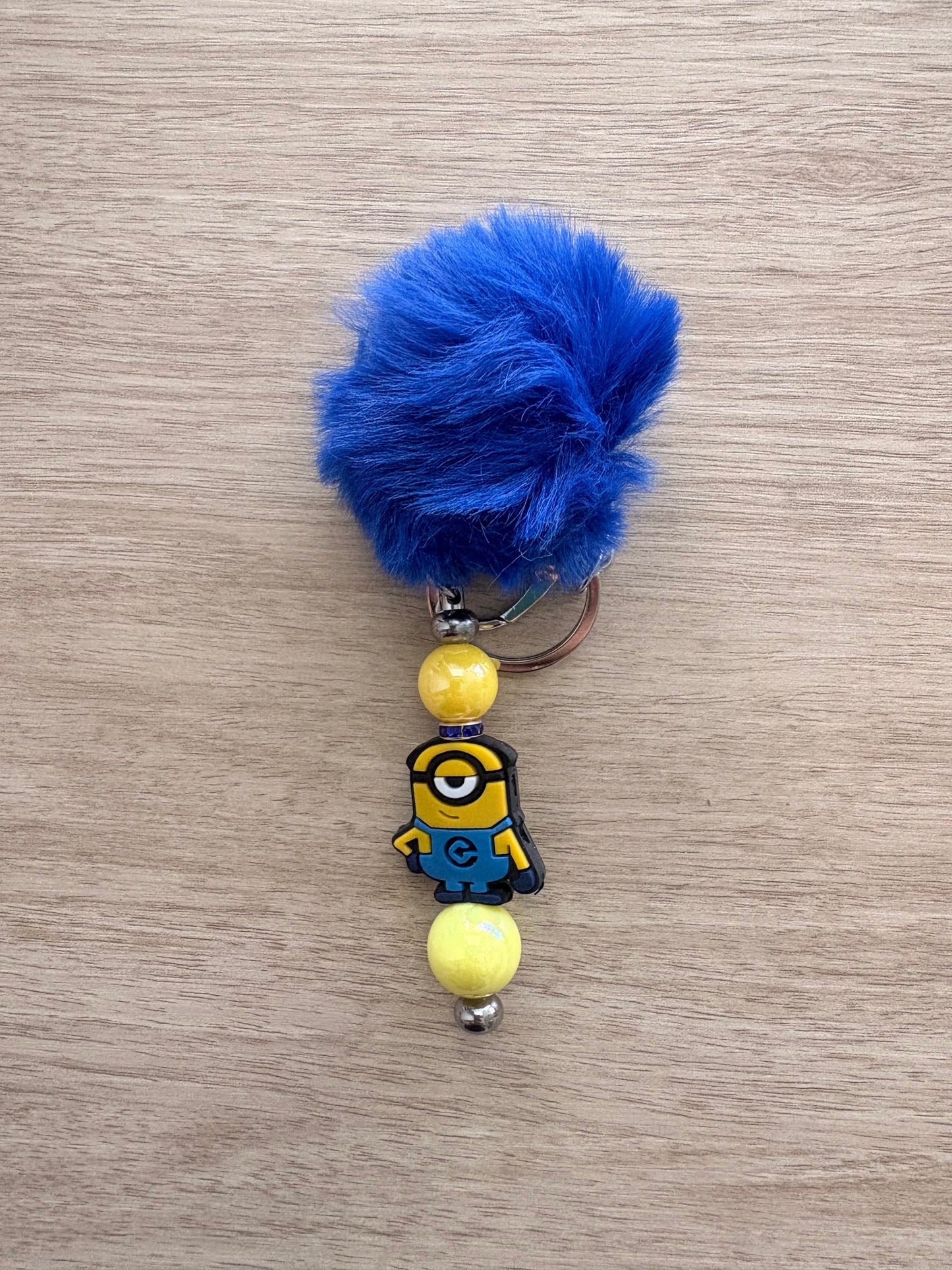 Pom character beaded keychain