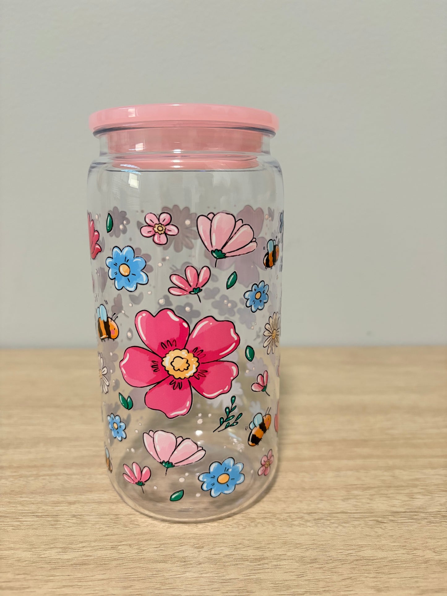 Floral plastic cup