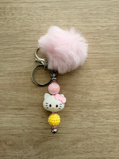 Pom character beaded keychain