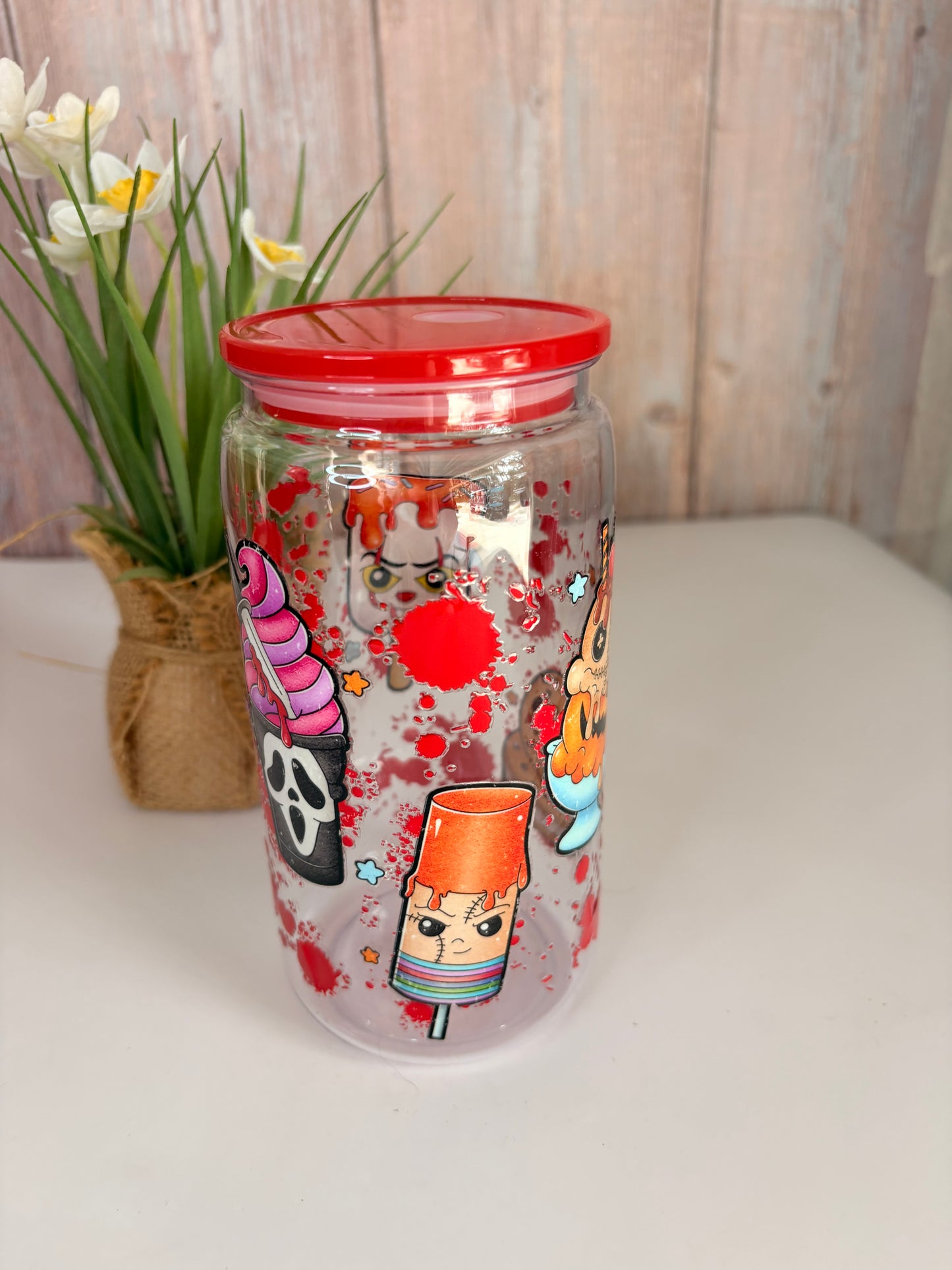 Scary ice cream plastic cup