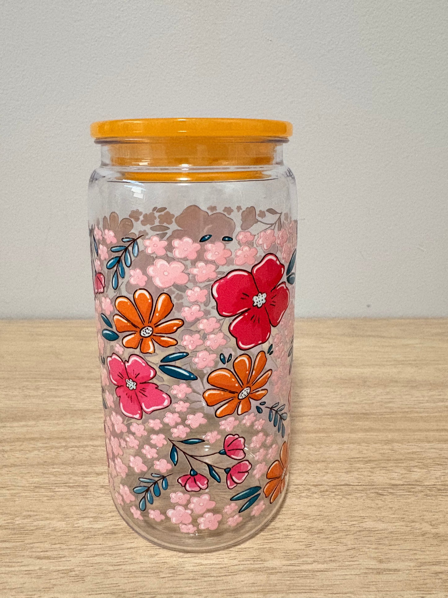 Floral plastic cup
