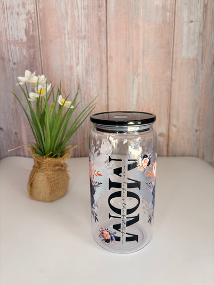 Mom floral plastic cup