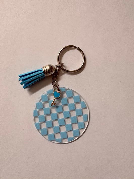 Blue Checkered keychain