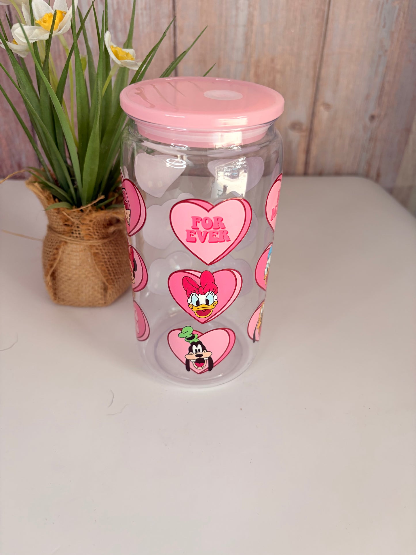 Heart filled friends plastic cup