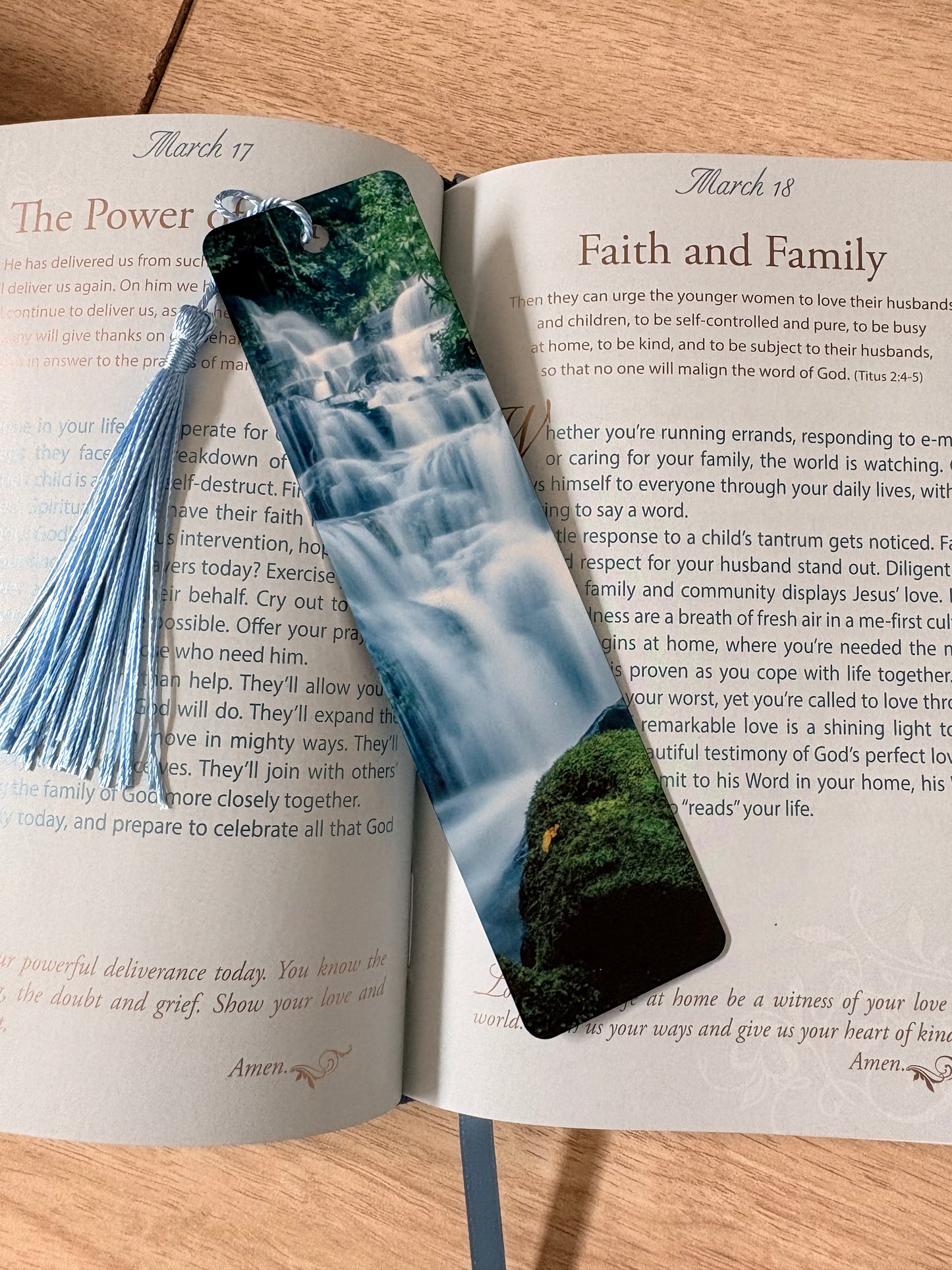Waterfall bookmark