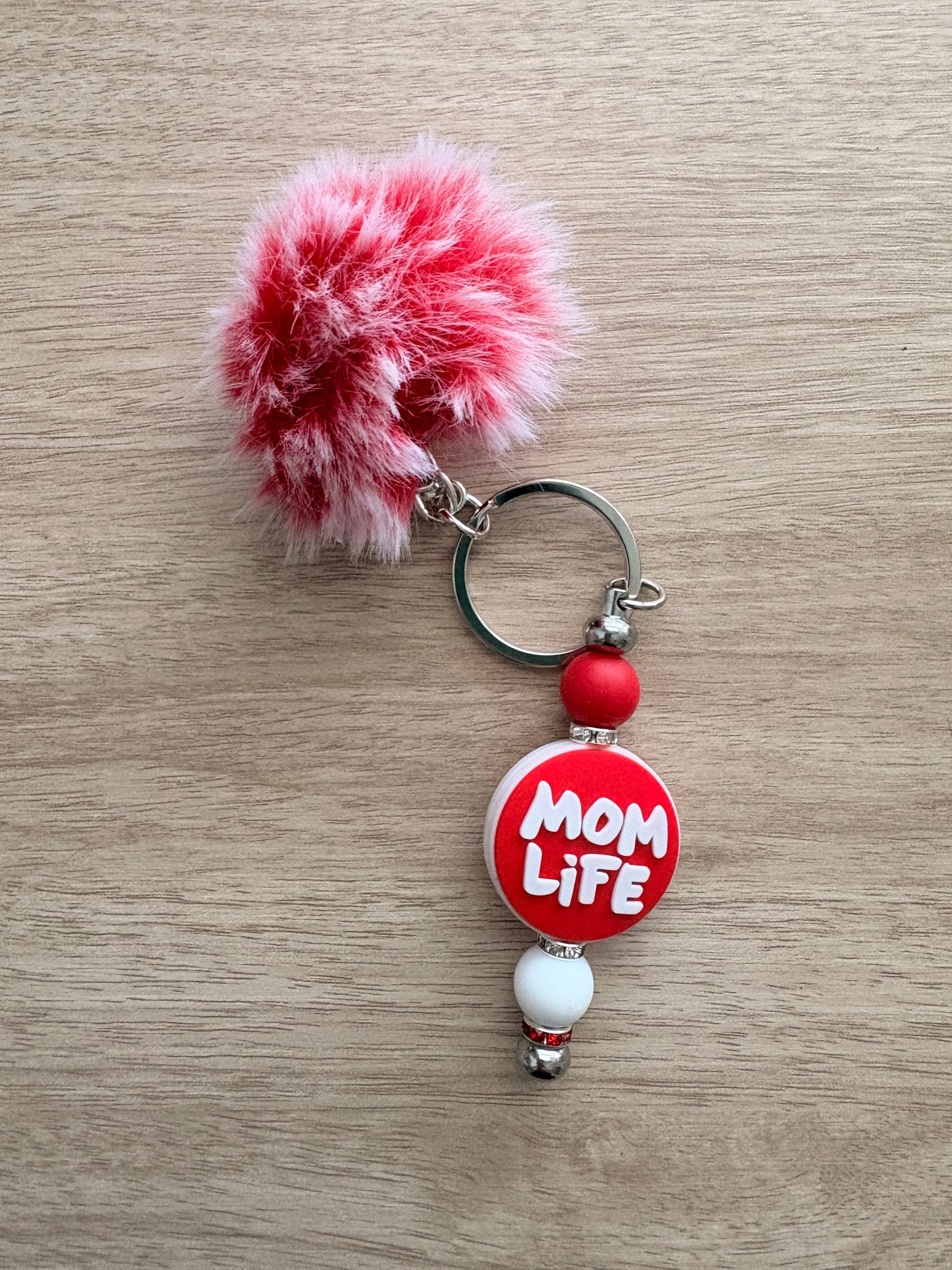 Pom character beaded keychain